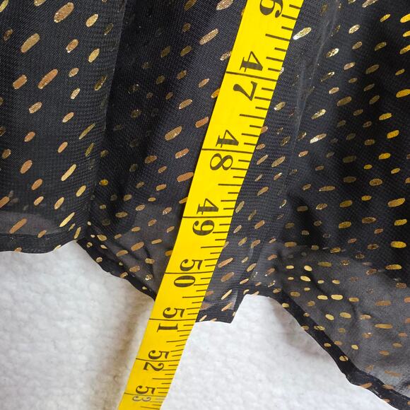 RIHOAS Black Gold Metallic Long Sleeve V Neck Midi Dress XL - Picture 4 of 16